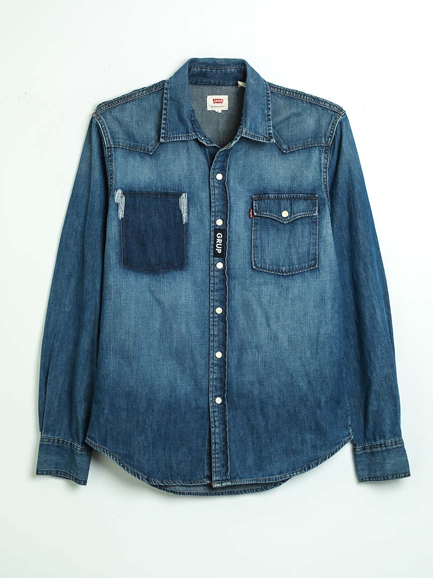 levi's pearl snap denim shirt
