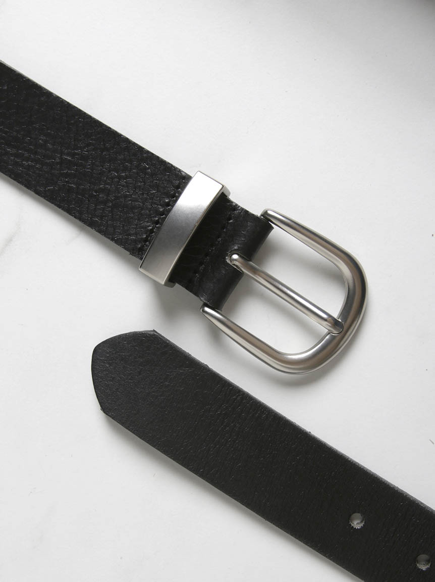 women's black leather belt