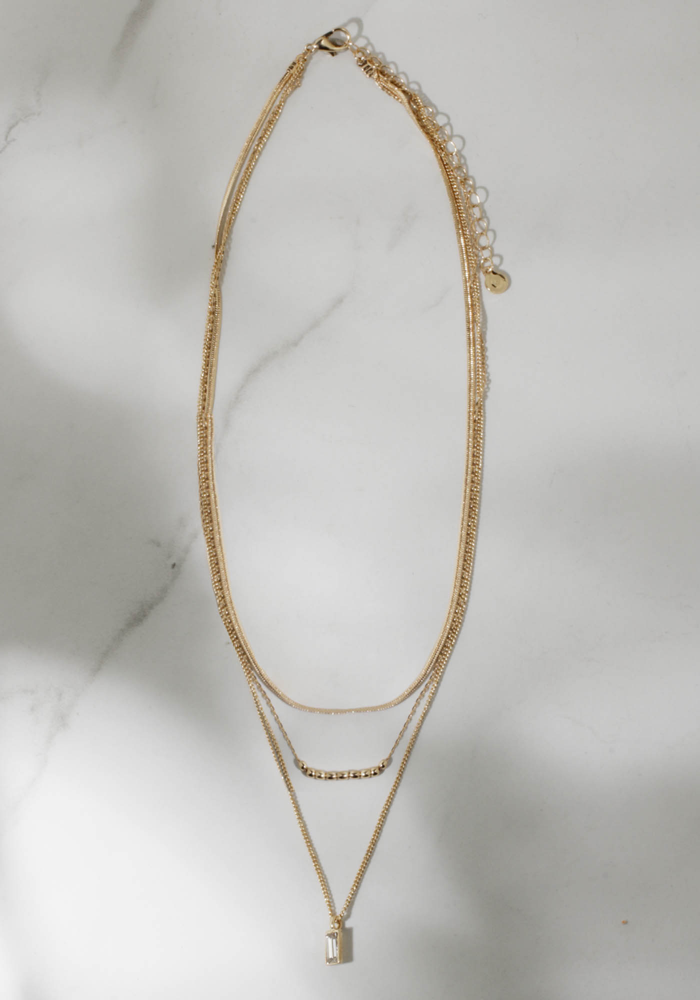 3 layer gem necklace