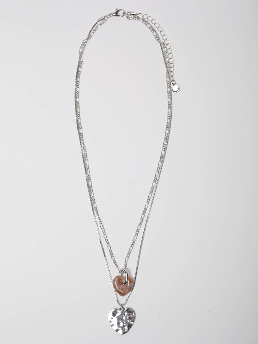 layered heart necklace