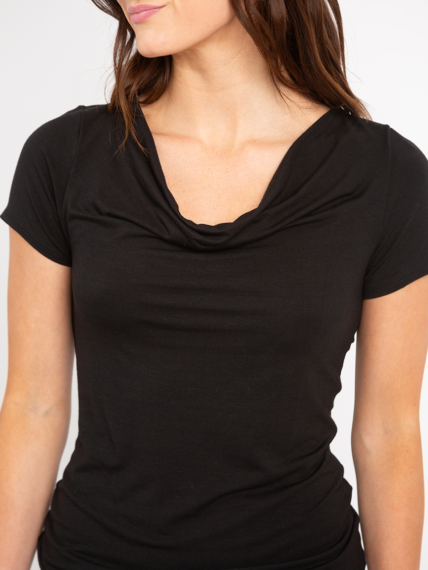 karla cowl neck short sleeve