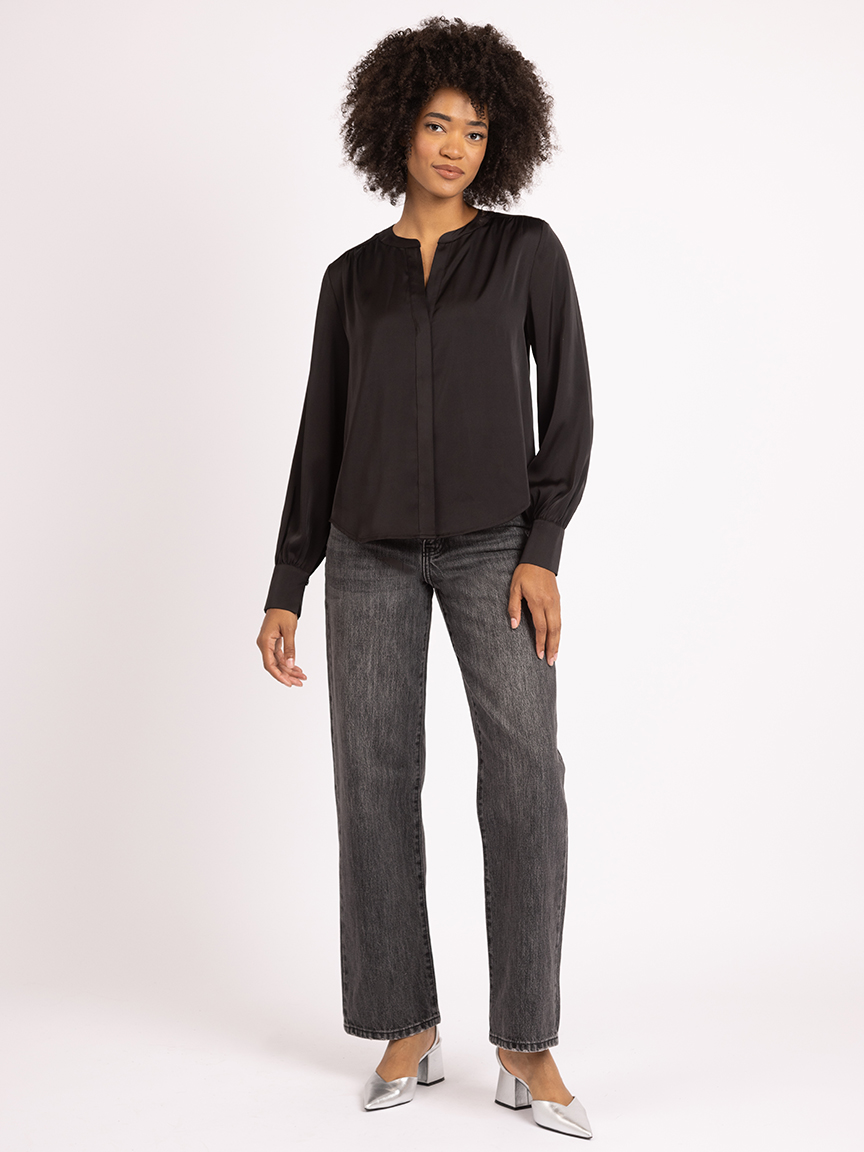 lea satin shirt