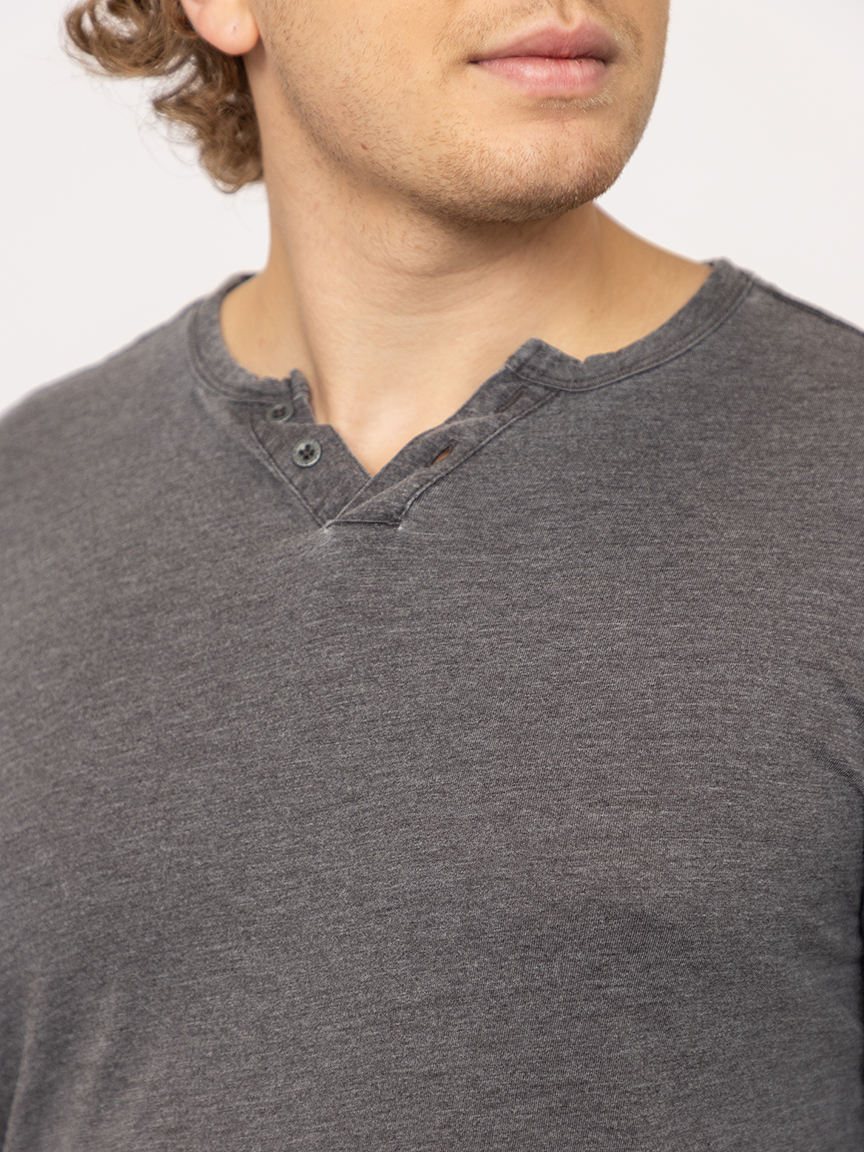acid wash henley tee