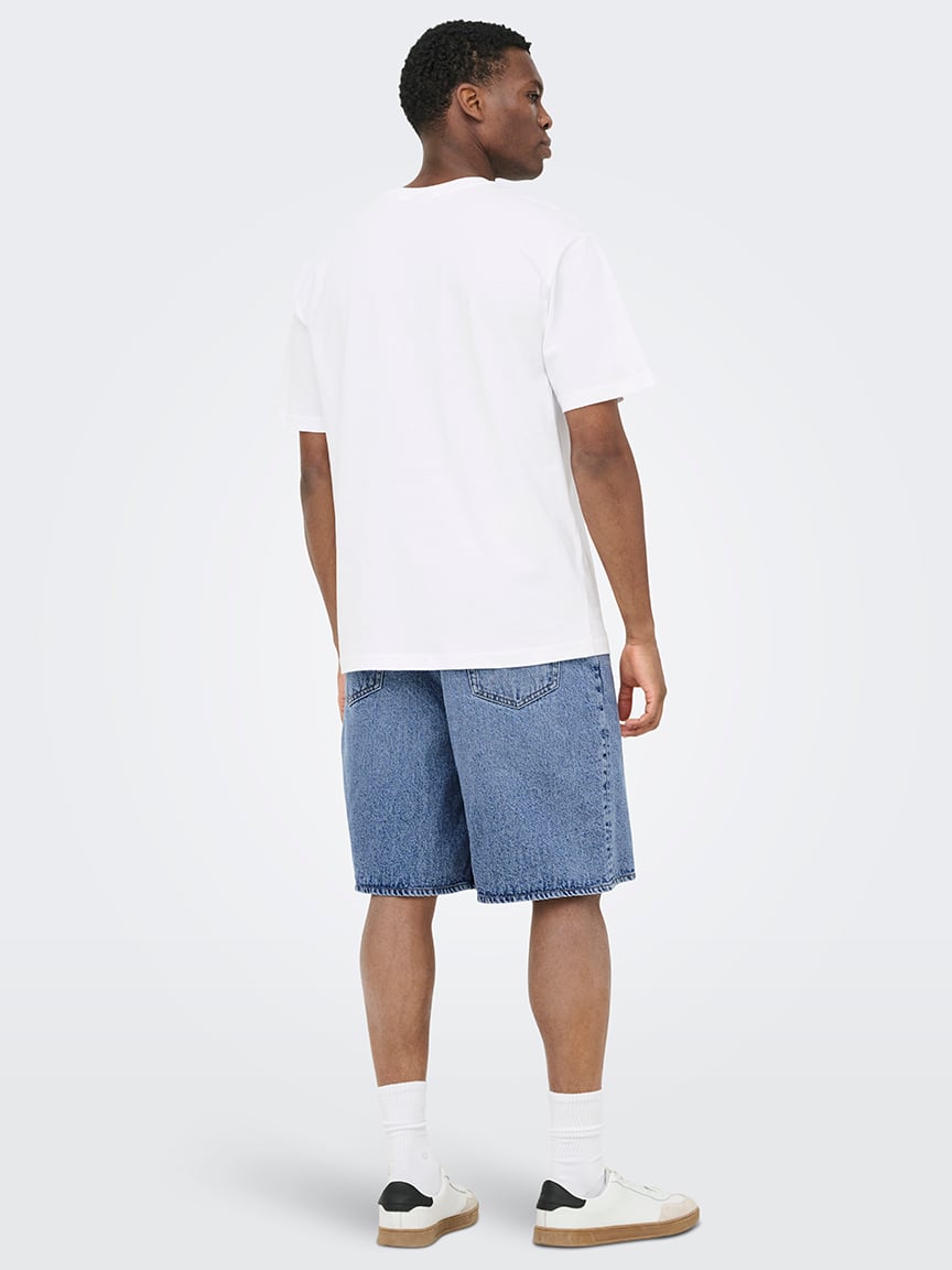 five baggy denim shorts