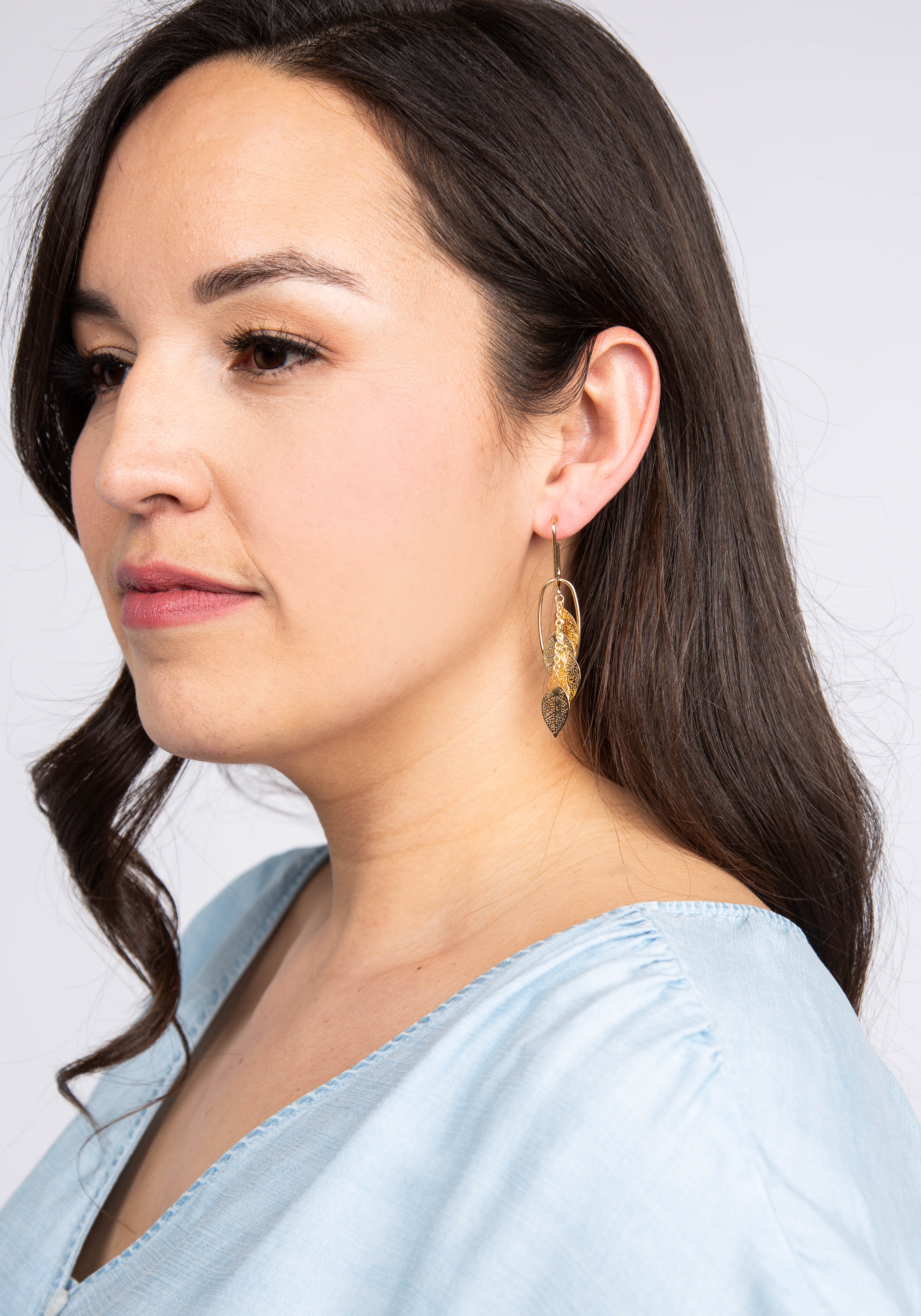 links and leaves earrings