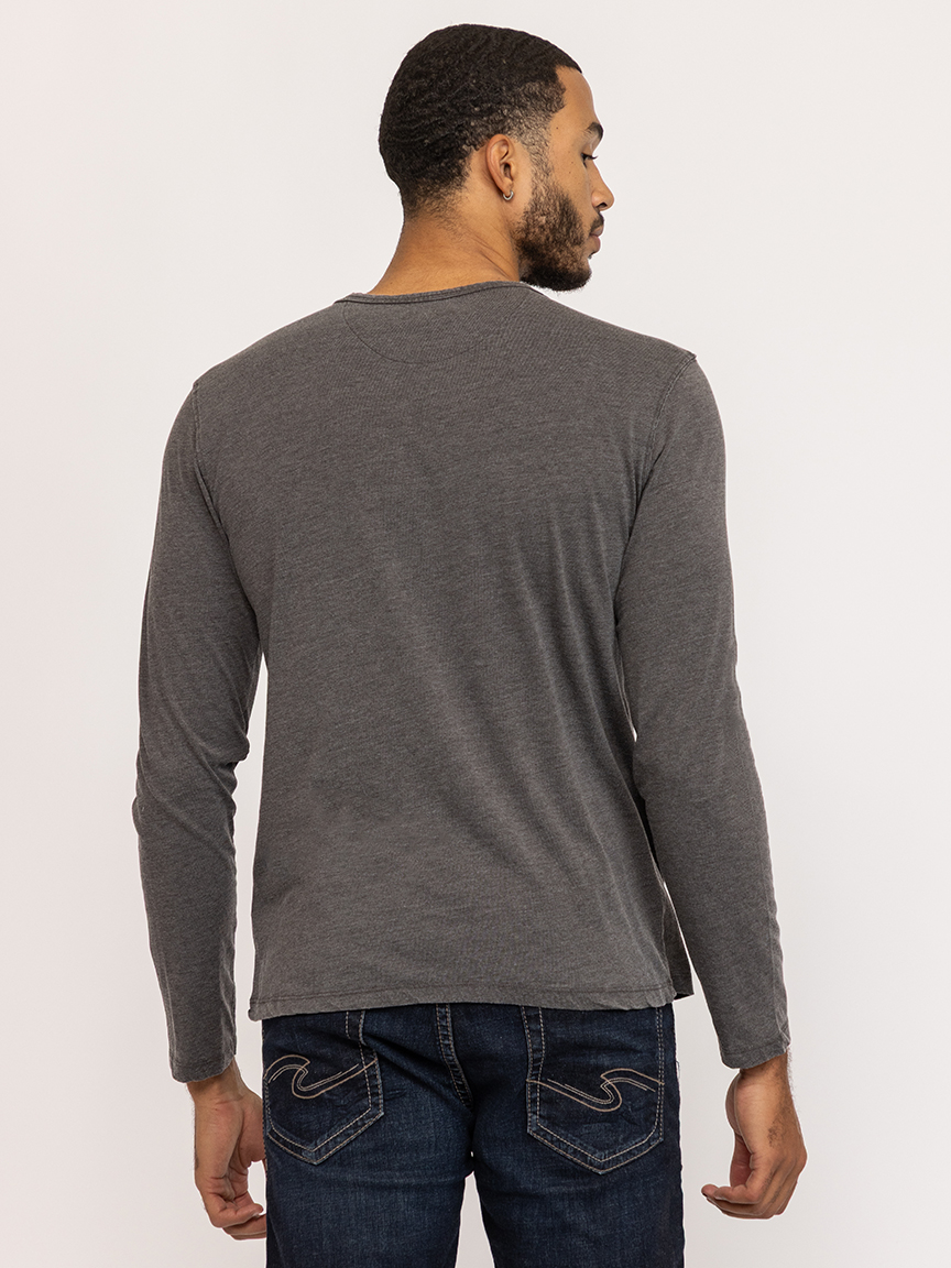 acid wash henley tee