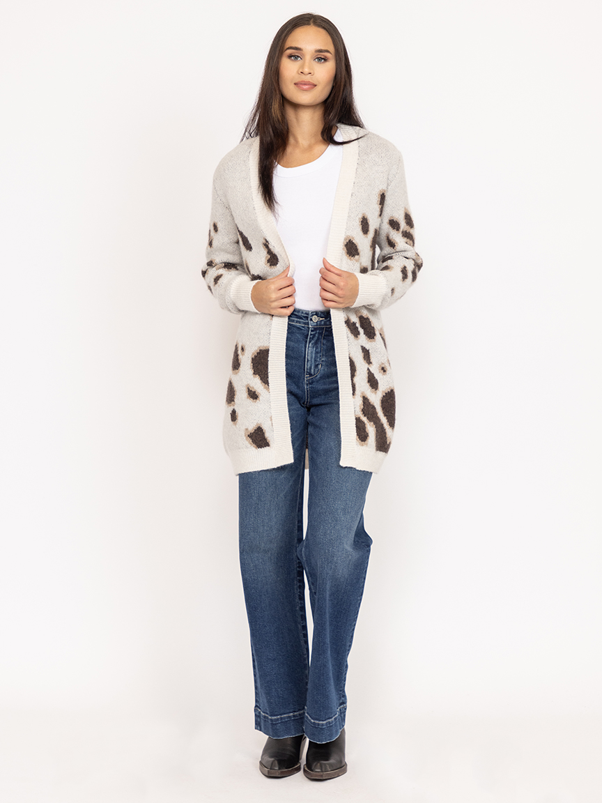 animal print cardigan