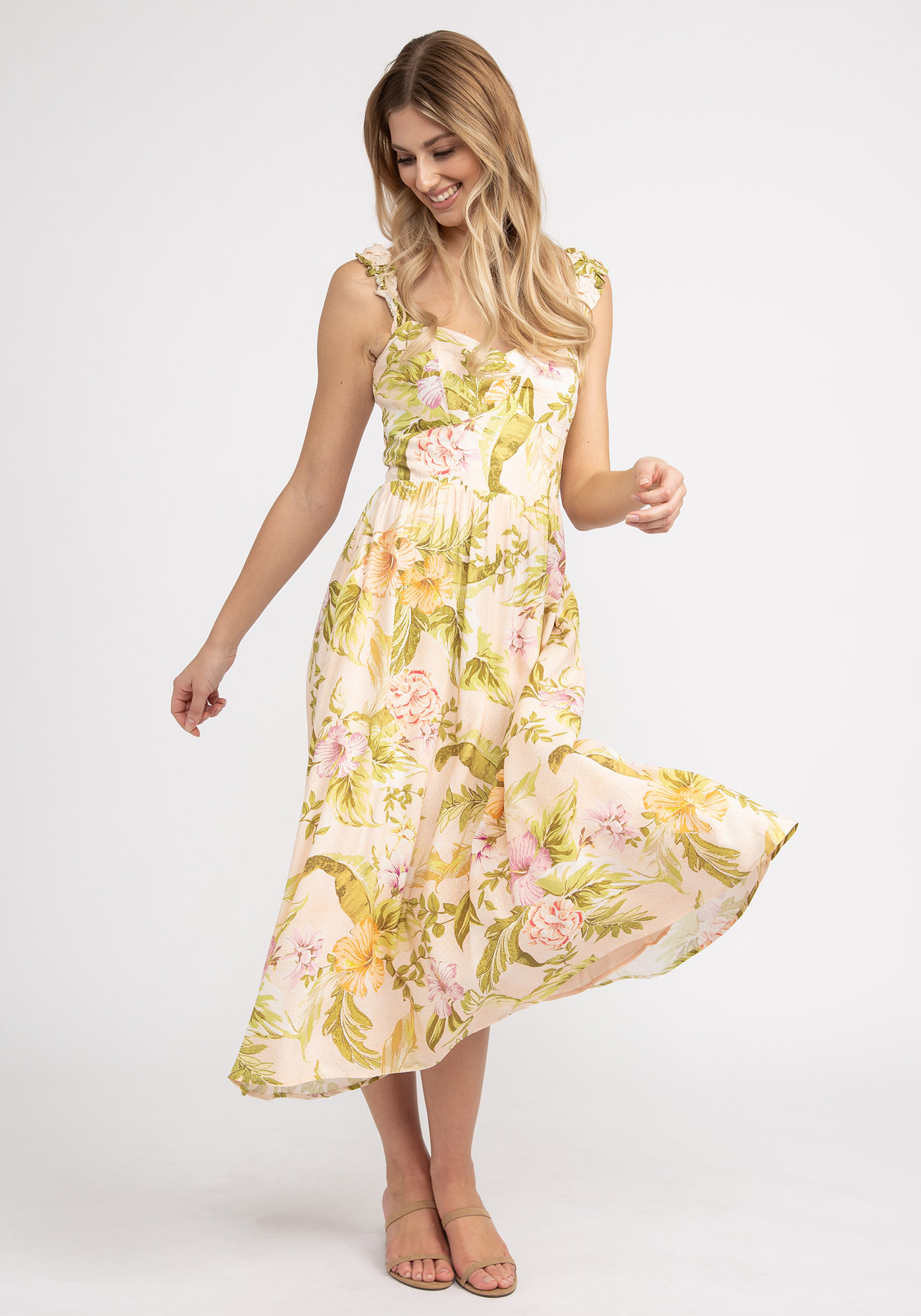 Spring Bouquet Satin Dress