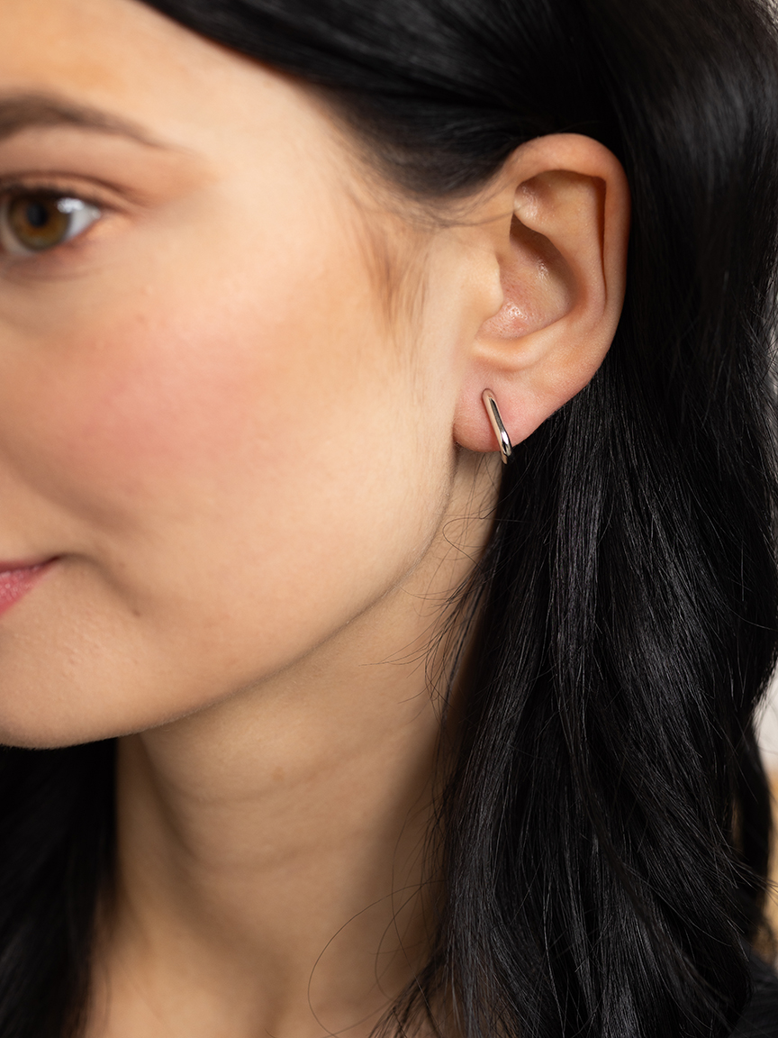 audrey square hoop earrings silver