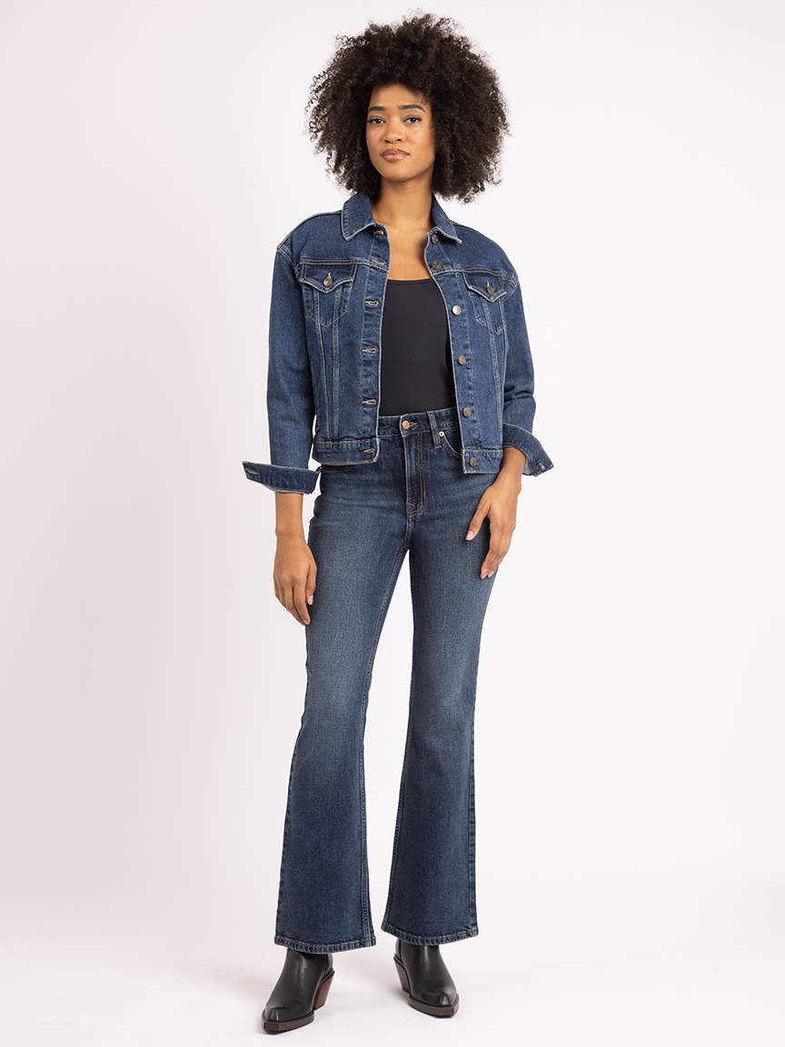 skinny flare jean dark authentic