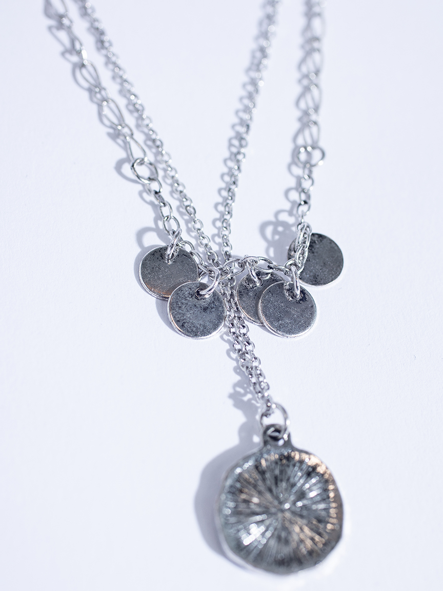 rose coin double layer necklace