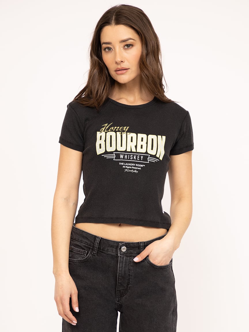 honey bourbon whiskey baby tee