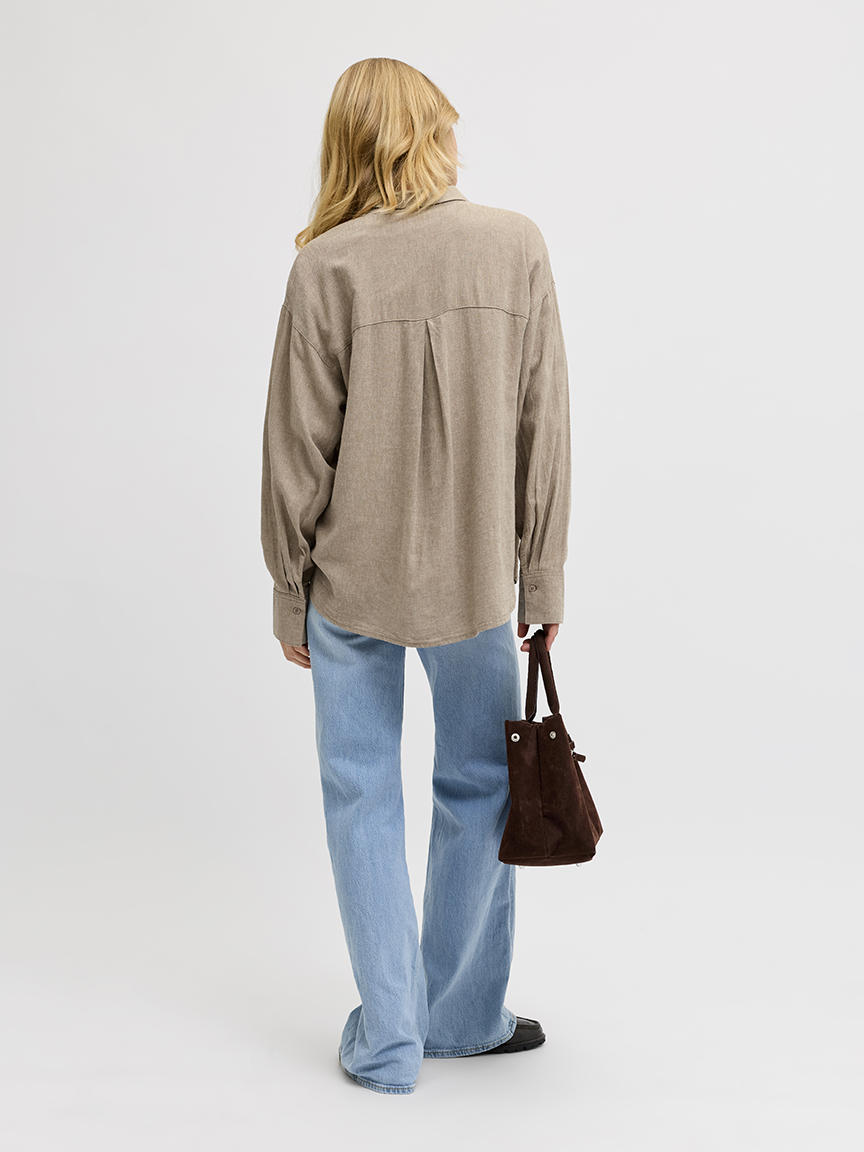 almira linen blend shirt