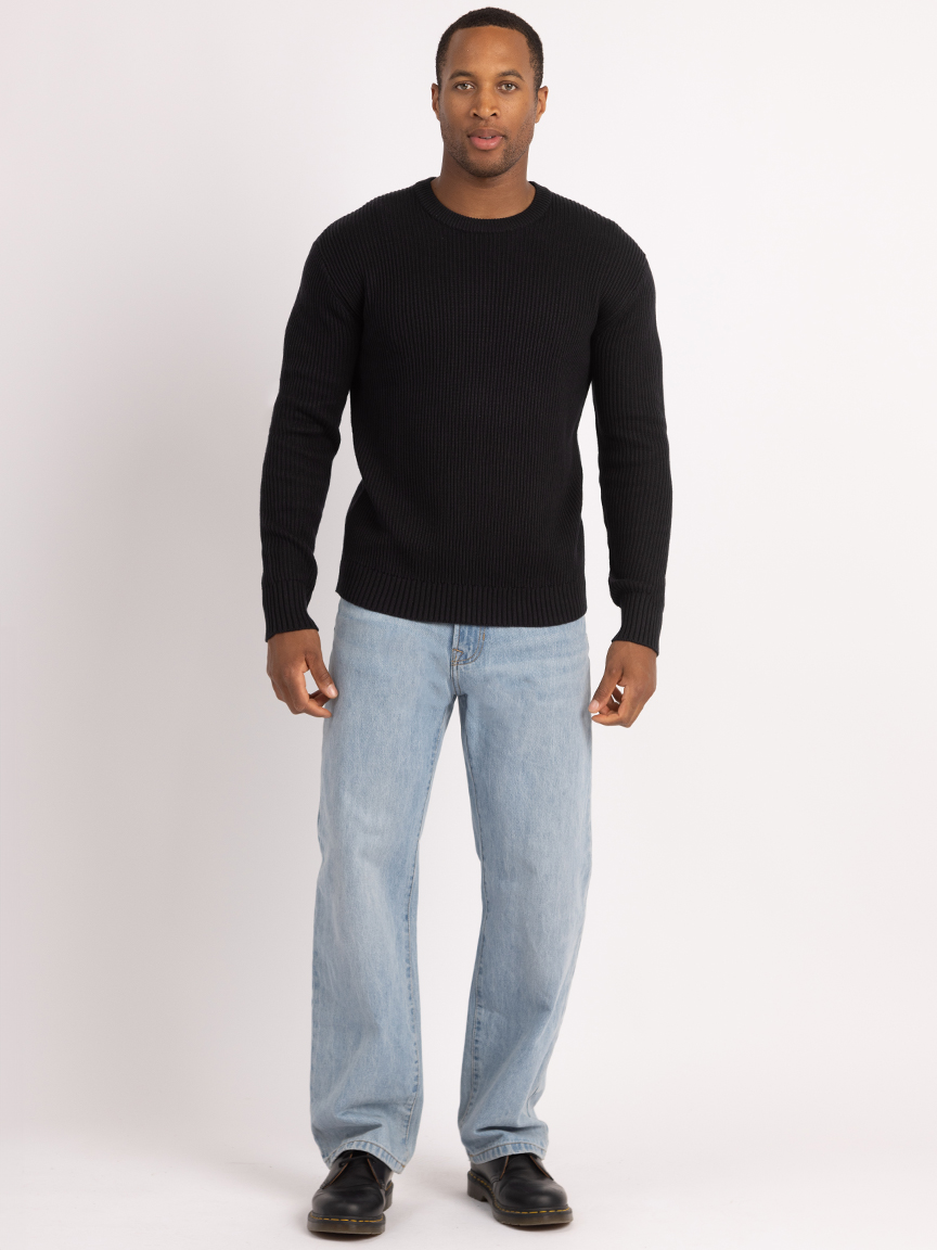 derek washed ribbed crewneck