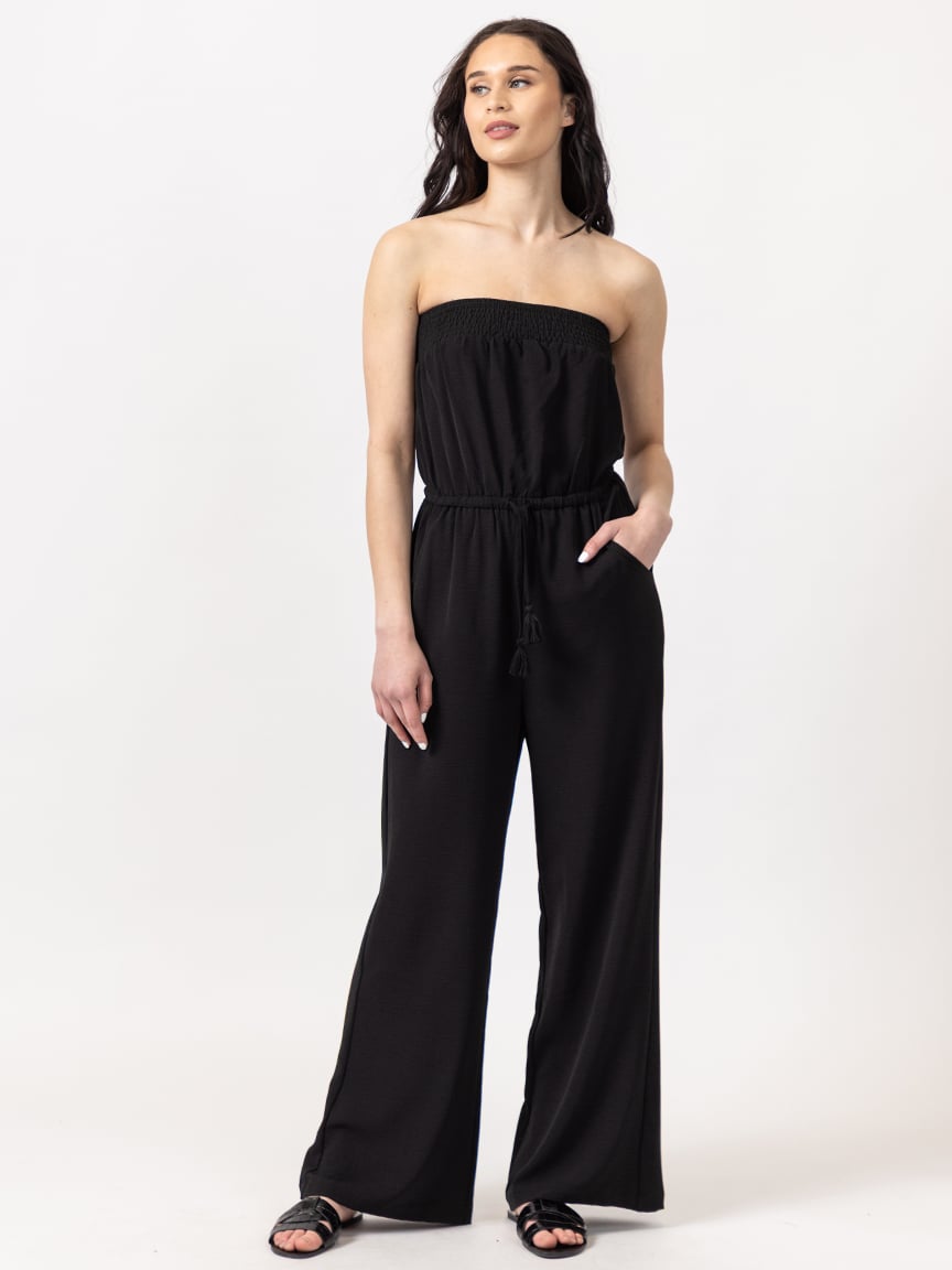 sleeveless tube top jumpsuit