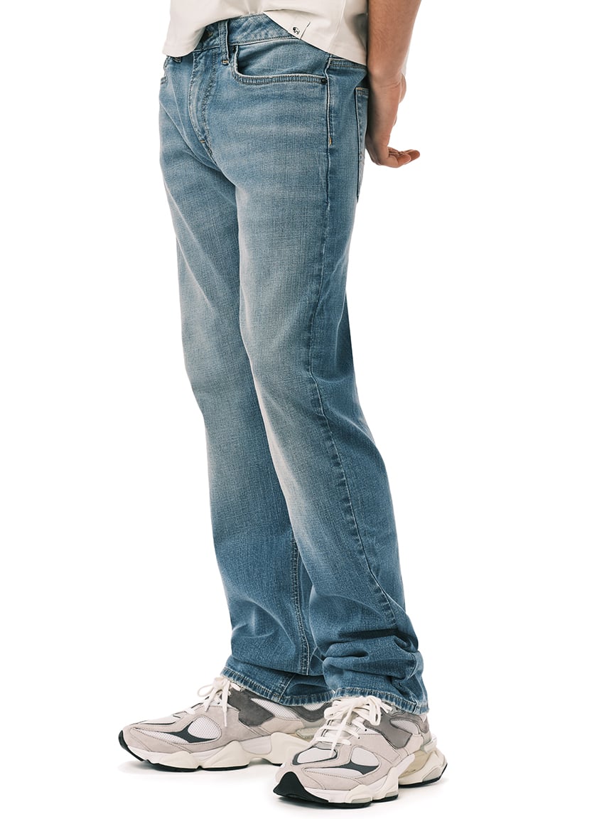 driven relaxed straight jeans light indigo wash